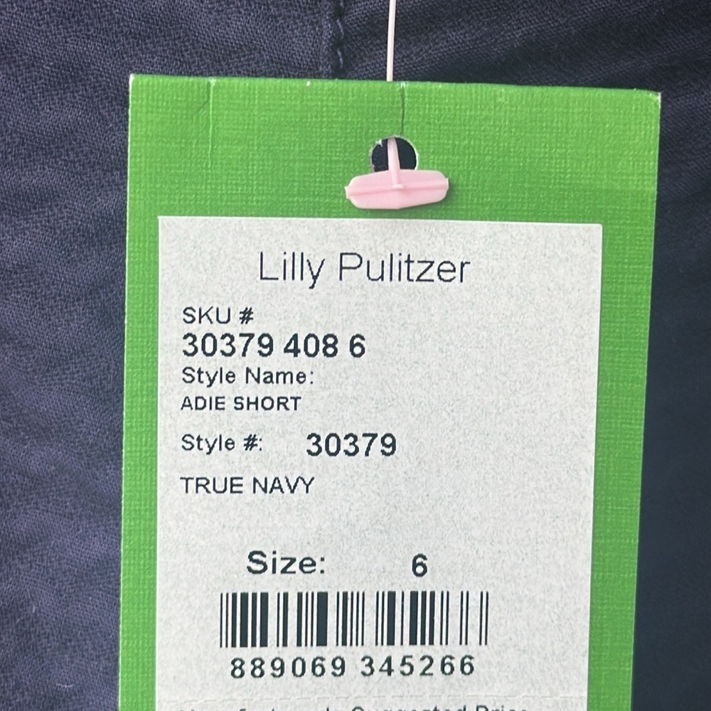 NWT Lilly Pulitzer Adie Short True Navy Seersucker Textured Size 6 - Picture 5 of 5